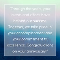 Sample Employee Appreciation Messages for Years of Service Awards