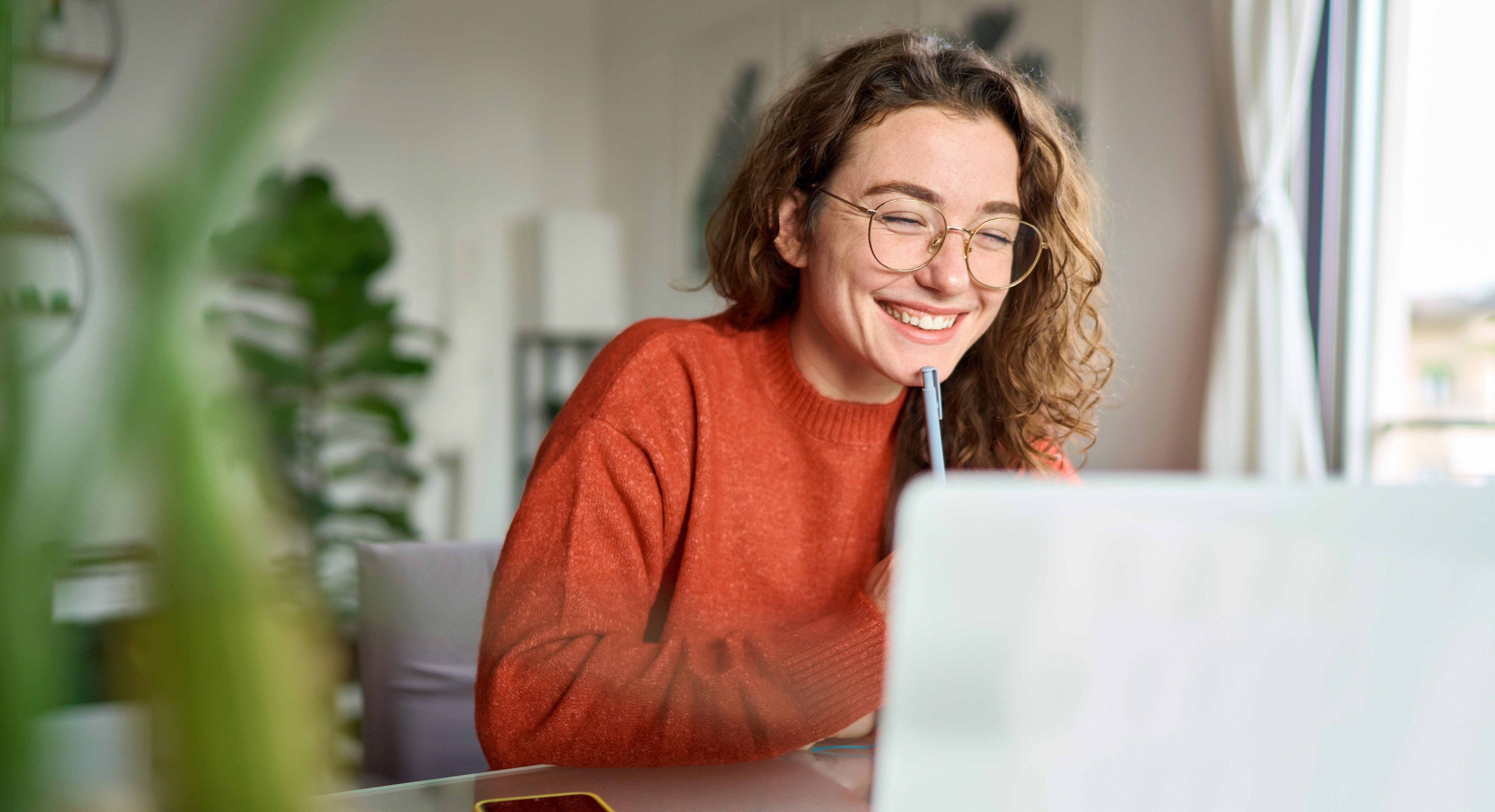 Happy employee appreciating company culture